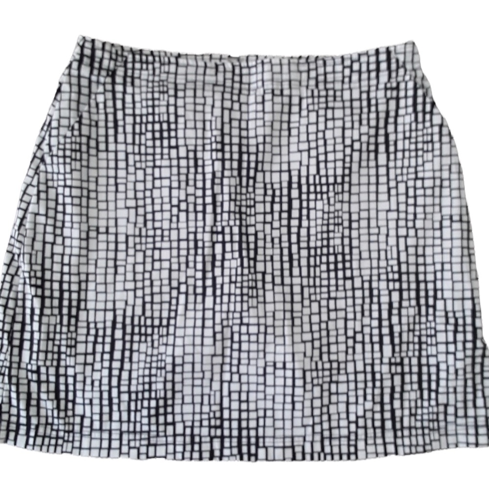 Tail Athletic Golf/Tennis Skirt w/ Built in Shorts Black & White Geo Print Sz 16